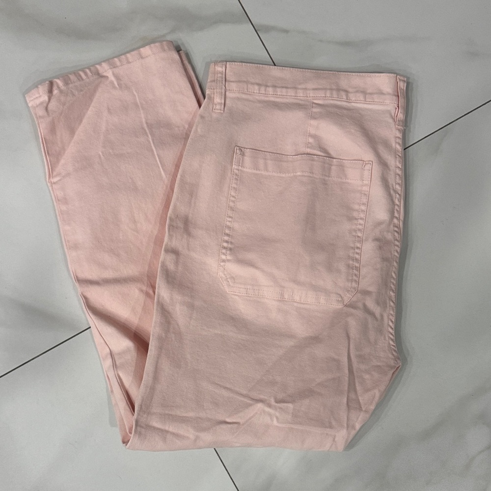 J. Crew Pink Pastel Cotton Utility Cropped Ankle Pants.  Sz 32 - Picture 4 of 10